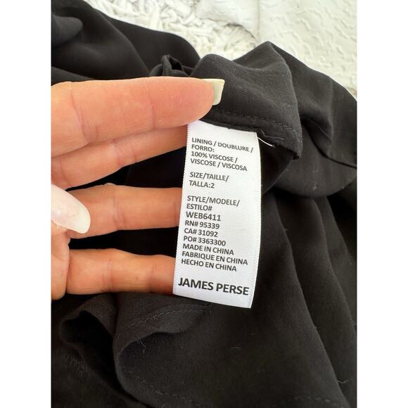 James Perse Womens Black Size 2 Sheer Deep V Spaghetti Strap Cami Slip Dress - Picture 9 of 10